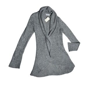 NEW Wooden Ships Women's Gray Shawl Collar Knit Cardigan Sweater Size S M